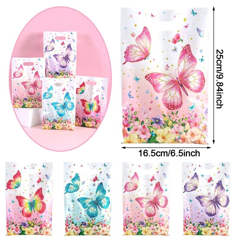 Blumen-Schmetterling Geschenktüten Plastik-Süßigkeitentaschen Geburtstagsparty-Dekoration Hochzeitsfeier-Gastgeschenke – Detail 7