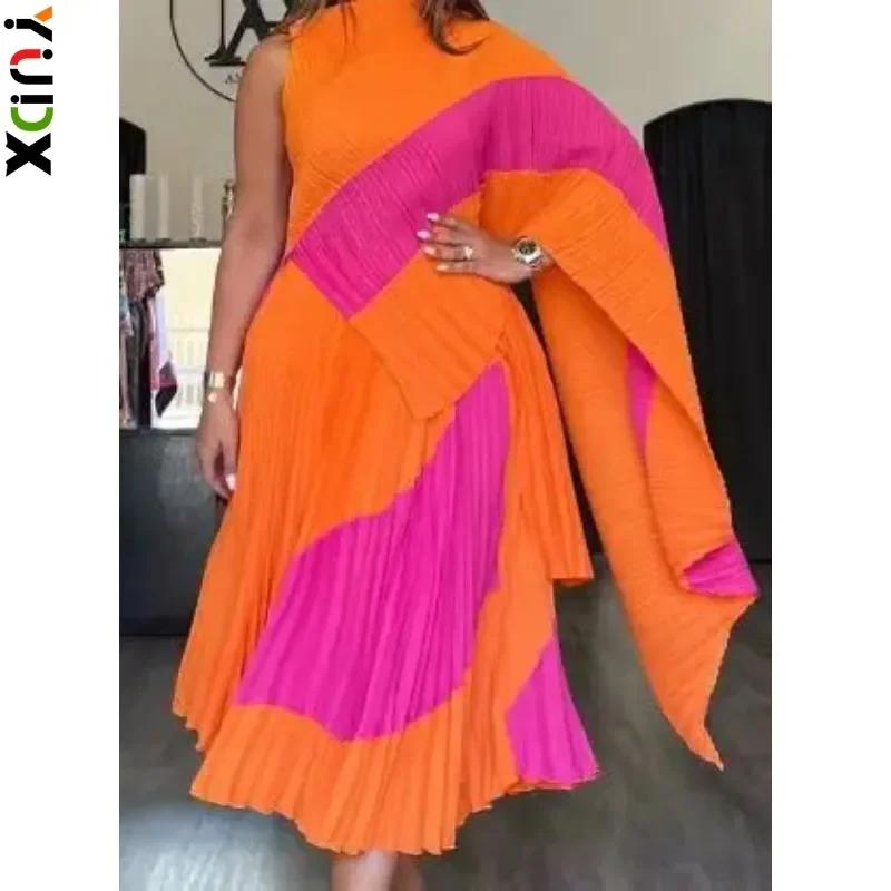 

Комплект из двух предметов YUDX Miyake, плиссированный топ неправильной формы и длинная юбка с широкой юбкой, элегантная женская одежда, Новинка осени 2024