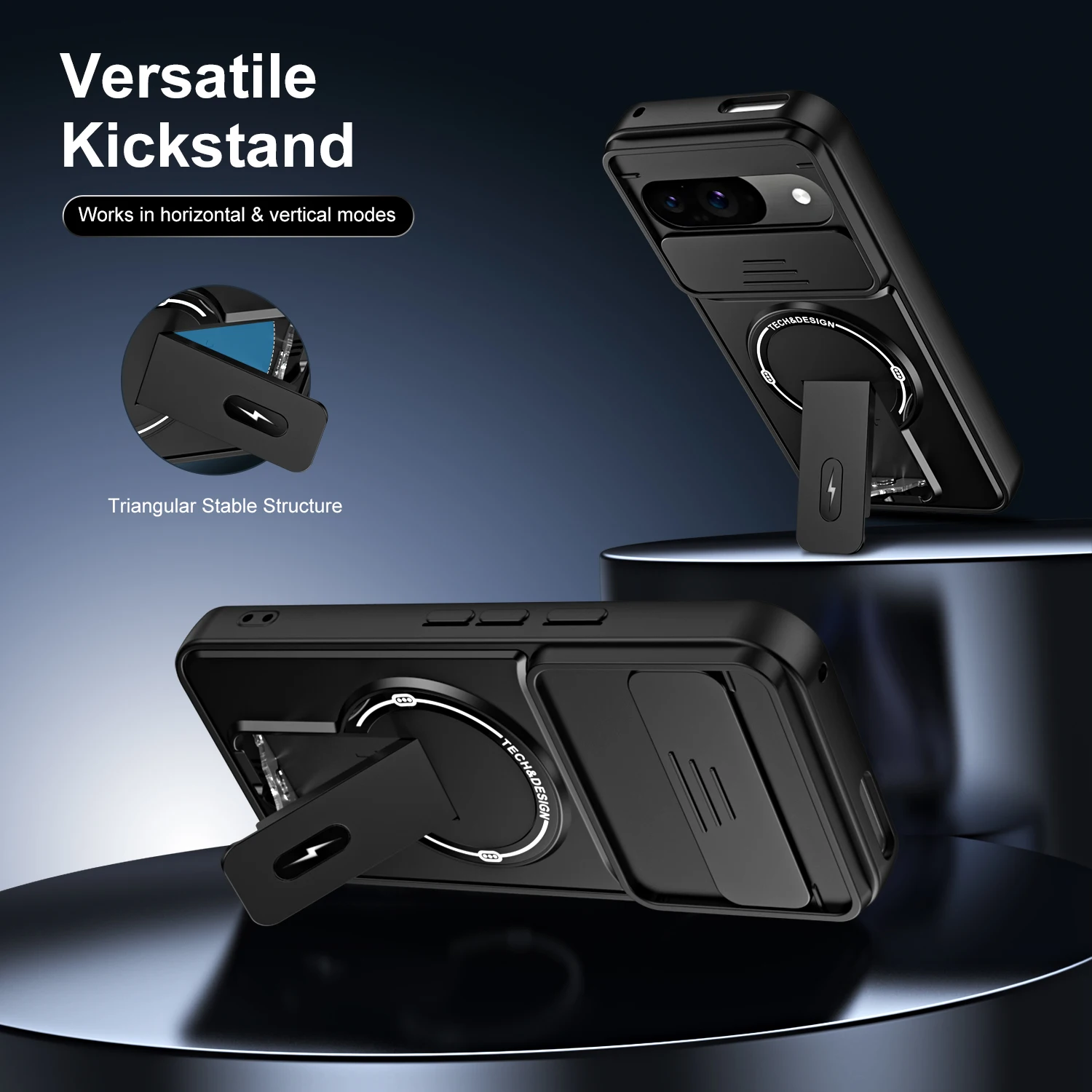 Enhanced Shockproof Magnetic Phone Case with Kickstand | Military-Grade Hybrid Armor Design