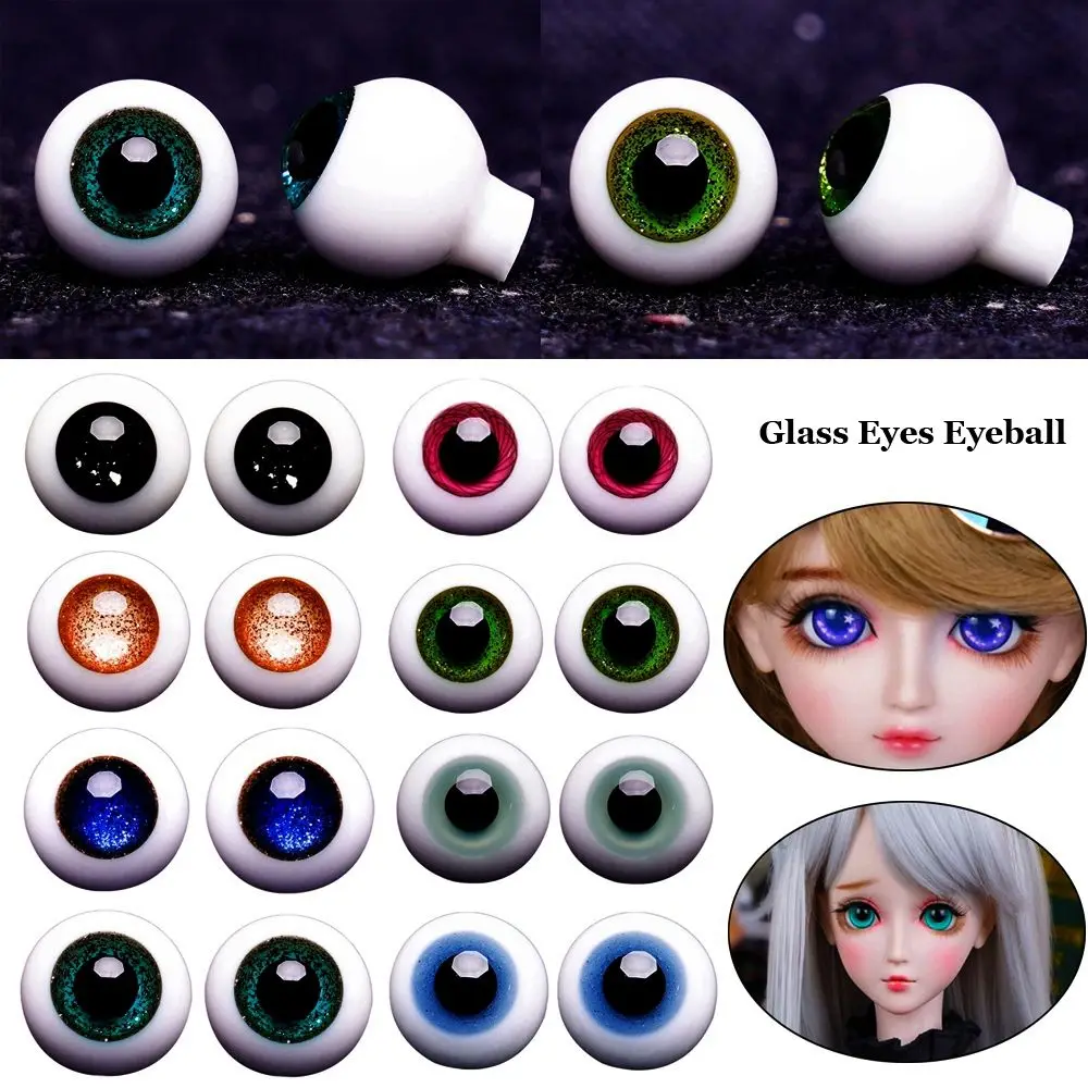 Glass Eyes BJD Doll Toy Eyes 1Pair 6/8/10/12/14MM, glass doll eyes,doll eyes,doll eyewear accessories,doll accessories