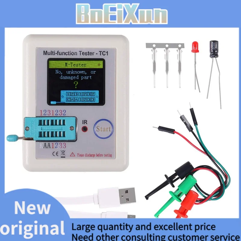 

LCR-TC1 LCD Transistor Tester TFT Diode Capacitance Meter LCR ESR NPN PNP MOSFET Test LCR-TC1 Tester 3.5 inch TFT Multimeter