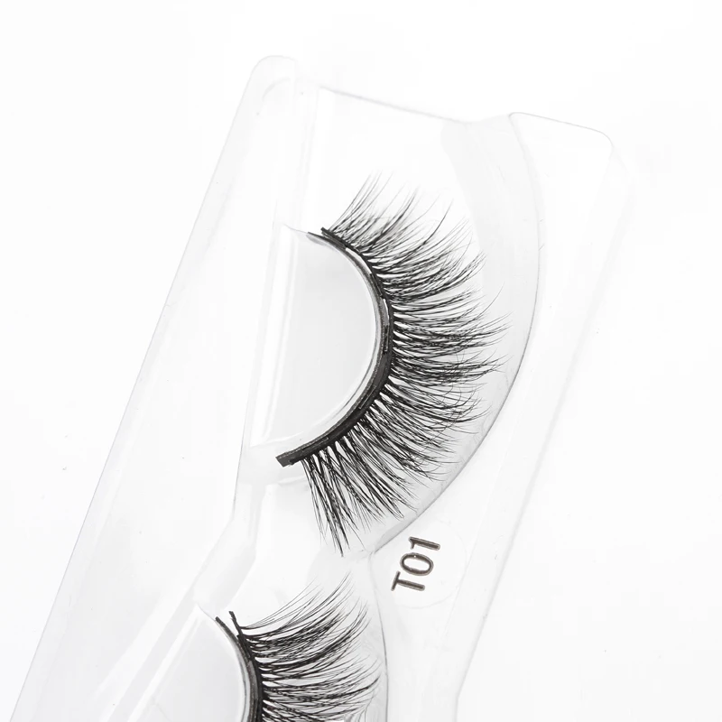 Fake Eyelashes 1 Pair Magnetic eyelashes handmade magnetic false eyelashes magnet mink hair false natural magnetic makeup tools