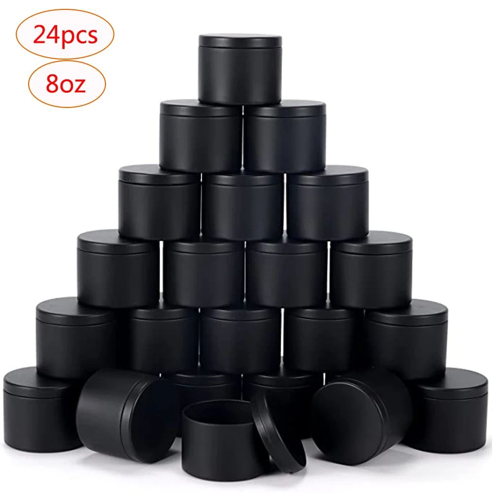 

24pcs 8 oz Candle Tin Cans Candle Jars with Slip-On Lids Metal Round Storage Containers DIY Candle Empty Tins Candle