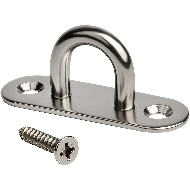 Stainless Steel Screw Hooks & Mounting Kit for Marine & Wall Installations