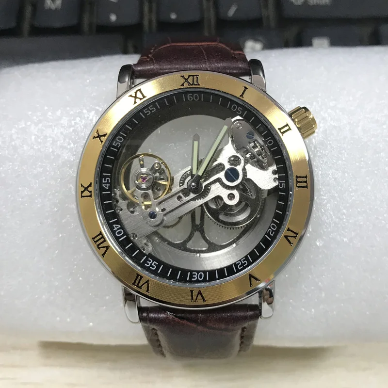 New Creative Watches Men 3ATM Waterproof Transparent Case  Automatic Mechanical Watch Mens Tourbillon Watches Relogio Masculino 