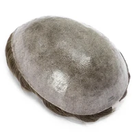 Toupee For Men Indian Human Hair Men Wig Men's Capillary Prothesis Hair Wig Male 130% Density 0.1-0.12 Thickness Skin Hair Wig 2