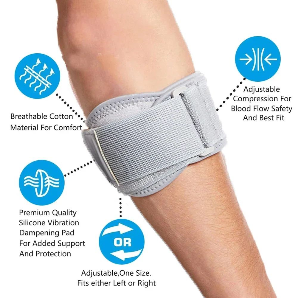 1PC Elbow Brace with EVA Pad Support for Forearm Tension Relief, Adjustable Elbow Strap Pressure Band for Tennis Golfer Baseball