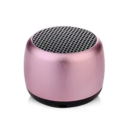 Compact Wireless Bluetooth Speaker - Portable Metal Sound System with USB and Outdoor Subwoofer Plus Lanyard (Pink)