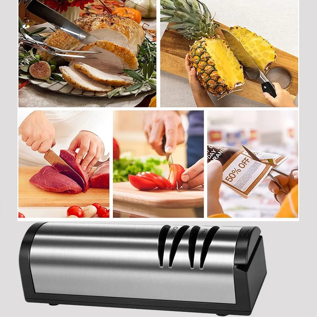 

Knife Sharpening Automatic Sharpener Knife Scissor Knife Electric For Kitchen Knives Knife with Diamond Precision