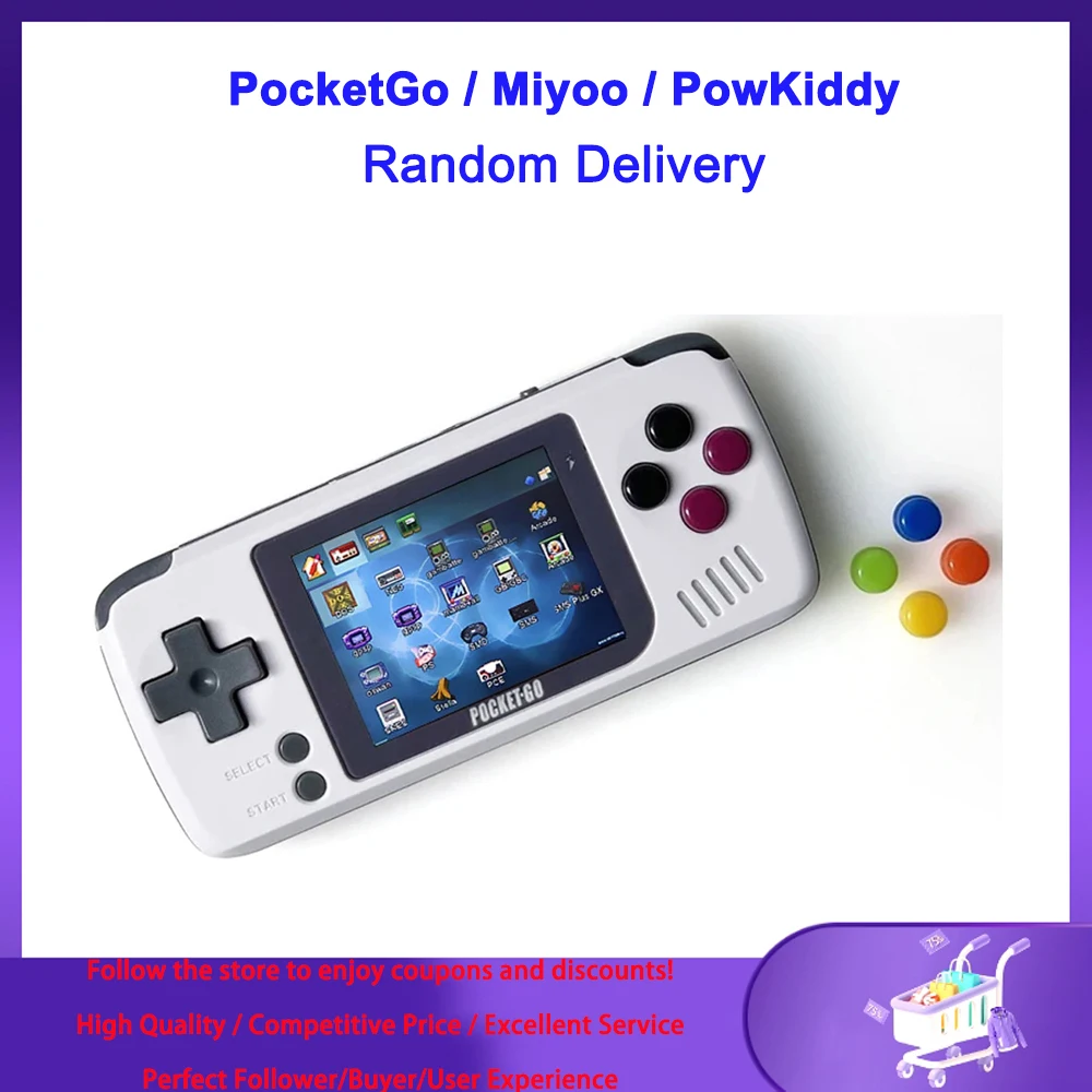 Pocketgo v2ゲームコンソール、miyoo、powkiddy-pattery、32g