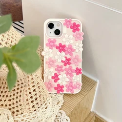Kawaii 3D Flower Sakura Shockproof Soft Silicone Phone Case - iPhone 12 Pro Max (Pink)