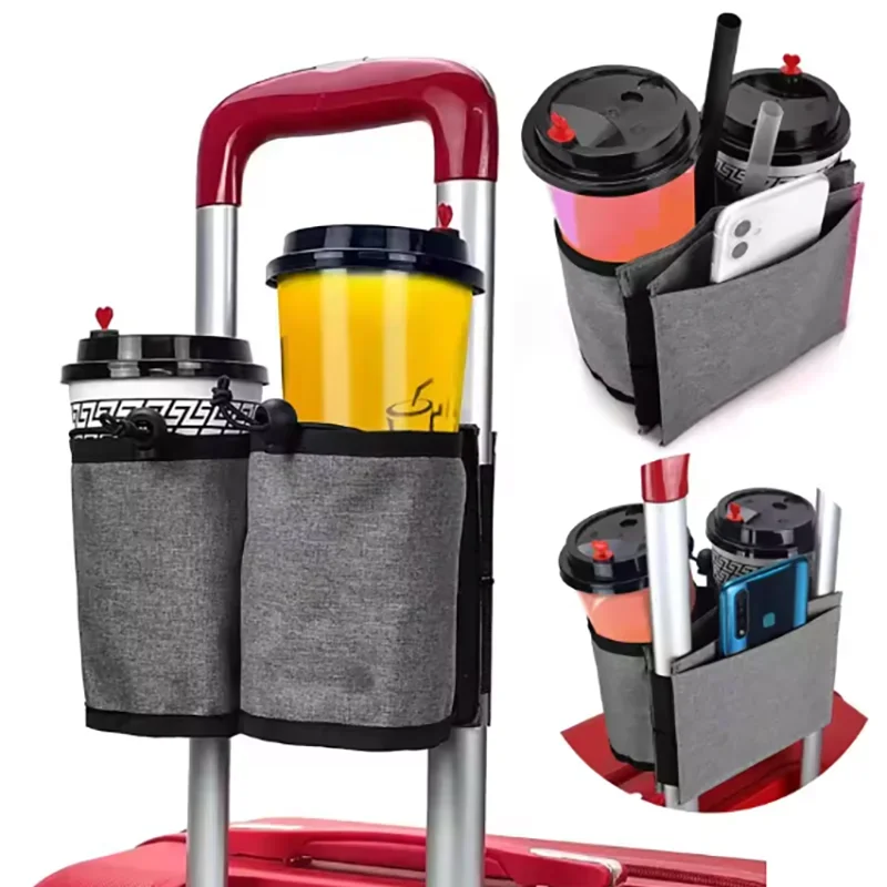 Durable Travel Luggage Drink Holder - Hands-Free Beverage Carrier