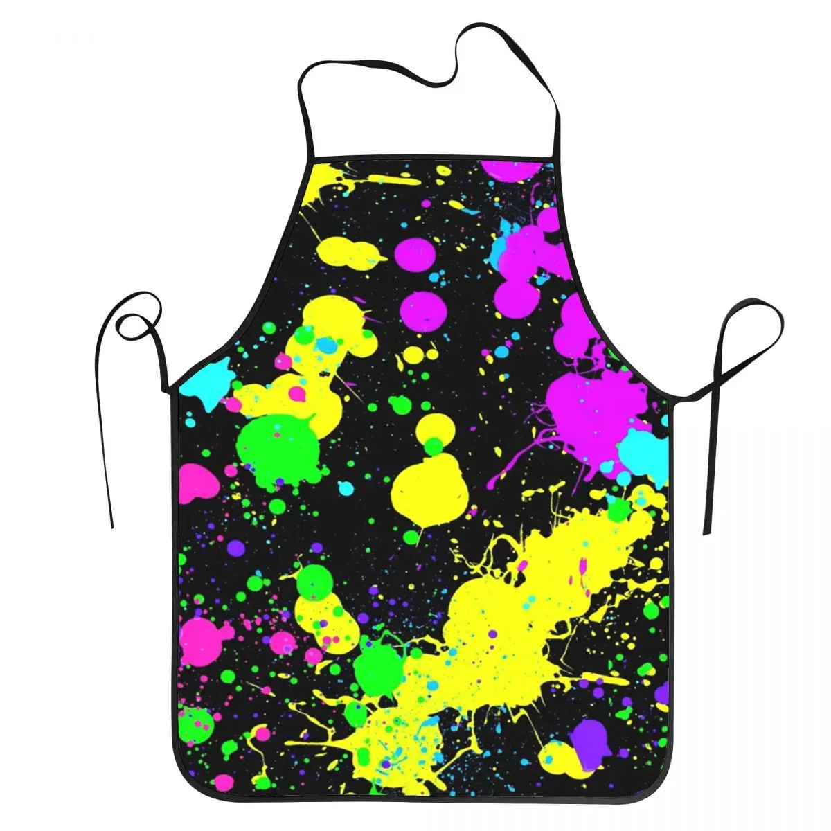 

Neon Paint Splatter Artist Painting Bib Apron Adult Women Men Chef Tablier Cuisine for Cooking Kitchen Graffiti Art Gardening