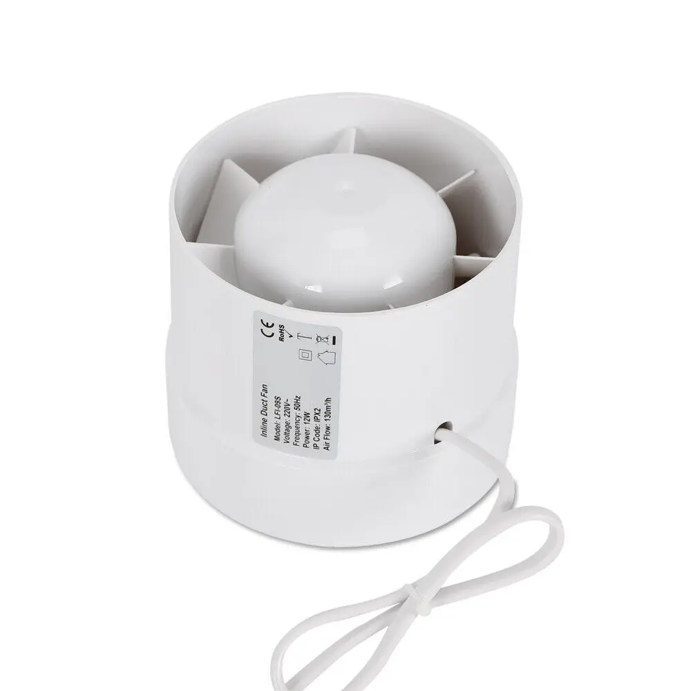 12W Wall Exhaust Fan Ventilation Channel Fan Bathroom Kitchen Garage Pipe Tube Fan 100mm 220V DHL — view 5