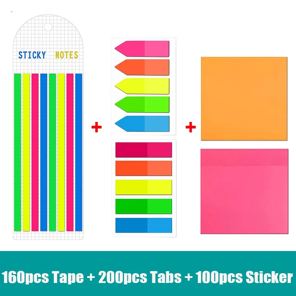 460 Sheets Transperent Sticky Notes Self-adhesive See Through Memo Pad Index Bookmarks Sticky Notes School Stationery Supplies 200sheets index tabs bookmark sticky notes notepad label note memo pad kawaii sticky note self adhesive school office stationery