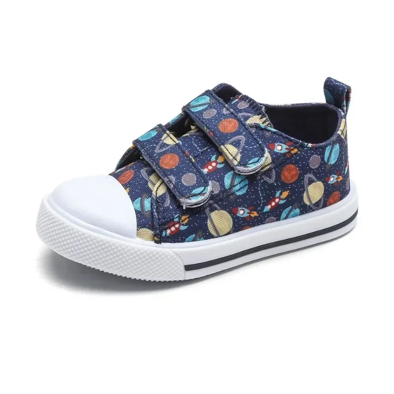 

Cute Boys Kids Canvas Shoes Hook & Loop Girls Casual Shoes Sport Shoes Cartoon Prints Breatheable Casual Fashion Children Shoes