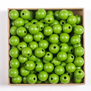 SOMESOOR 50pcs 16mm 0.63IN Natural Wooden Beads Multi Colors Round Shaped DIY Craft Wood Bracelet Necklaces Jewelry Accessories 5