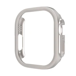 Matte Shockproof Edge Protective Cover for Apple Watch Ultra 2 - Hard PC Bumper Case (Titanium color)