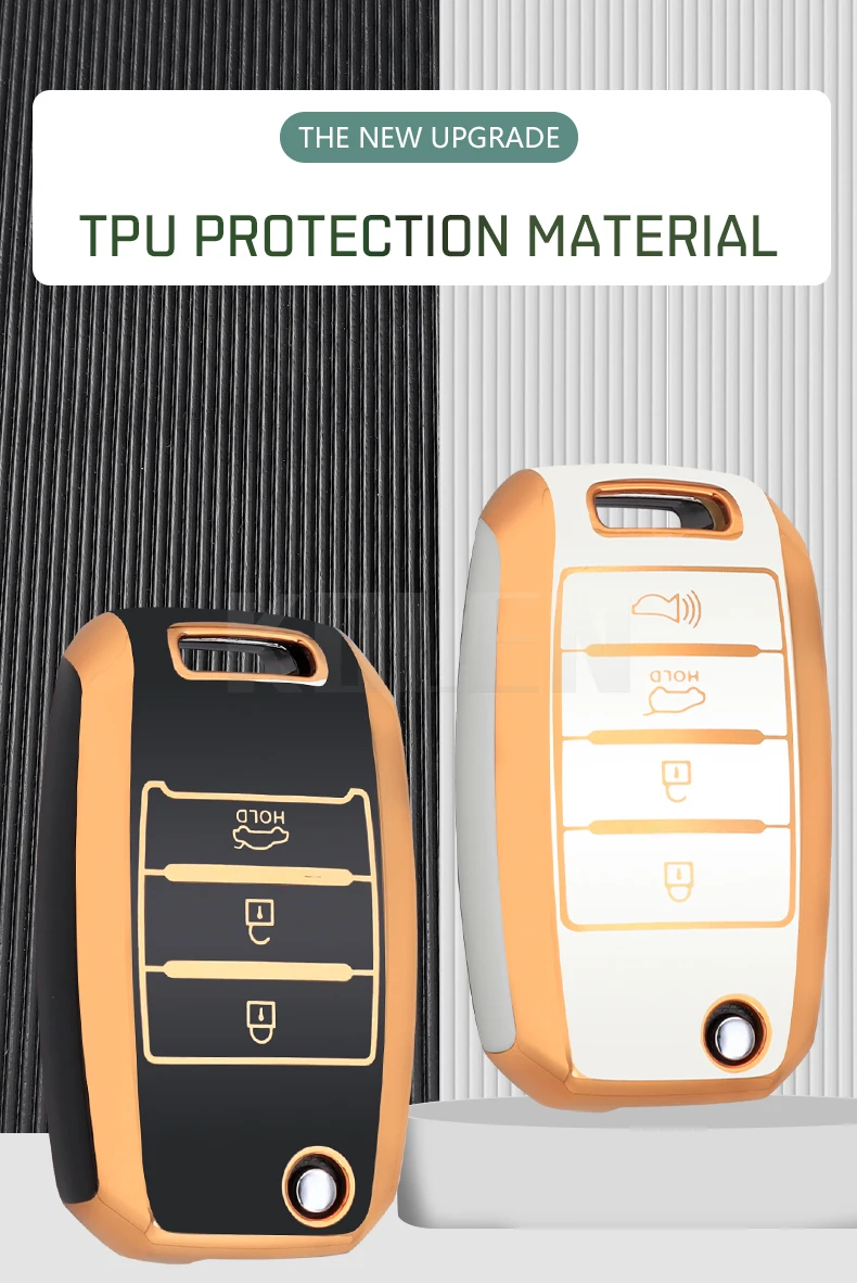 3 4 pulsanti TPU Car Flip Key Case Cover per KIA RIO 3 K2 K3 K4 K5 Sportege Picanto Optima Soul Ceed Sorento Forte Stinger Cerato - S2f5e97dce90e4643b82a05b7d45e392cA