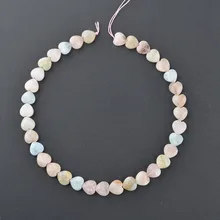 

Natural Stone 8*8MM Heart Morganite Aquamarine Loose Beads 15.5" Strands For Necklace Bracelet Jewelry Making DIY