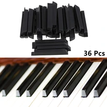 

36pcs Piano Sharps Keytops Flats Repair Replacement Parts Black PVC Piano Keyboard Key Tops Musical Instrument Accessories