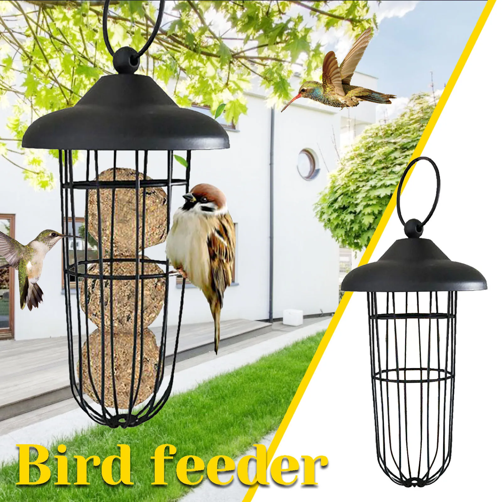 Metal Bird Feeder Outdoor Hanging Type Metal Windproof Ball Feeder Creative Hummingbird Divider bird feeder