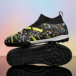 Unisex Professional Outdoor Soccer Cleats - Breathable, Non - Slip Turf & Grass Football Shoes - 45 (Black Green TF)