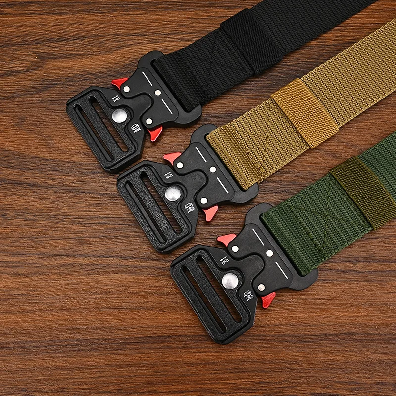 1 Stück Outdoor-Bergsteigen multifunktion ale taktische Nylon Leinwand gewebter Hosen gürtel – Detail 3