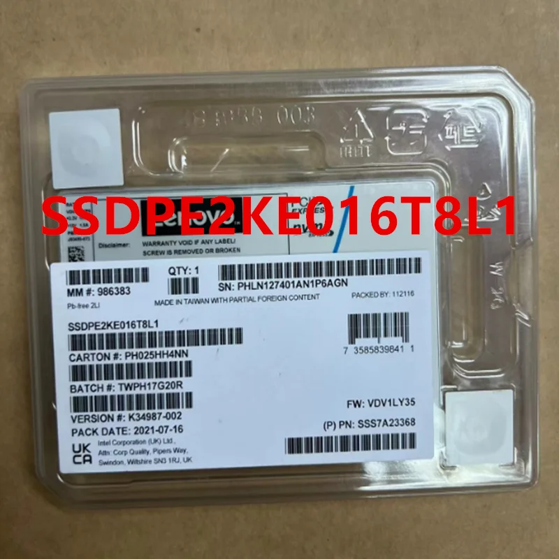 New Original Solid State Drive For LENOVO INTEL P4610 1.6TB U2 SSDPE2KE016T8L1
