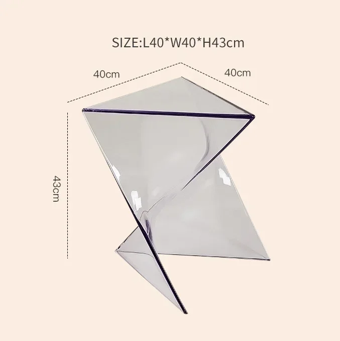 طاولة القهوة الهندسية الشفافة الاكريليك أريكة طاول...