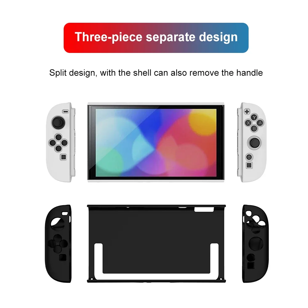 TPU Case with Stand for Switch 2 Protective Case Cover Removable Abs Front Cover Shockproof for Switch 2 Handheld Gaming Console