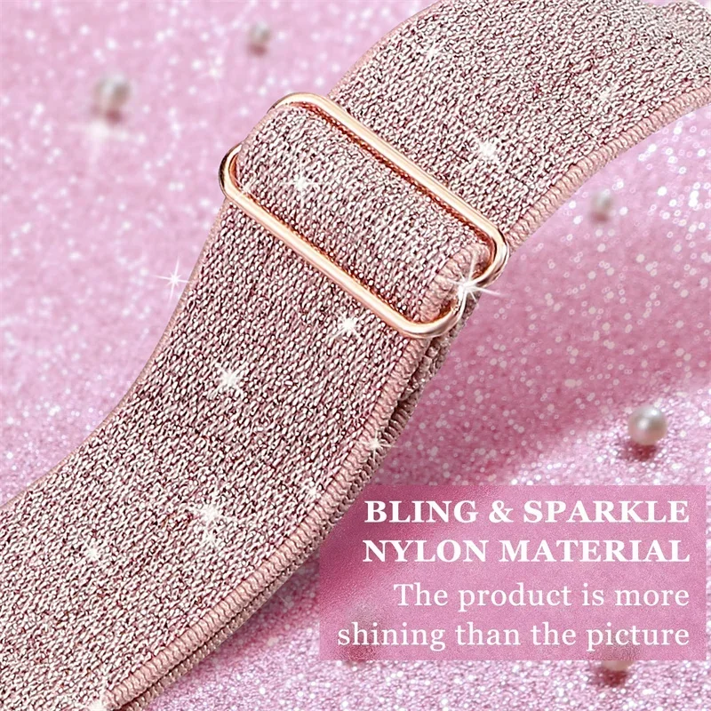 Bling Nylonarmband für Apple Watch Band 44 mm 40 mm 38 mm/42 mm Bohemian-Armband iWatch Serie 7 6 5 4 3 41 mm 45 mm 8 9 ultra 2 49 mm – Detail 1