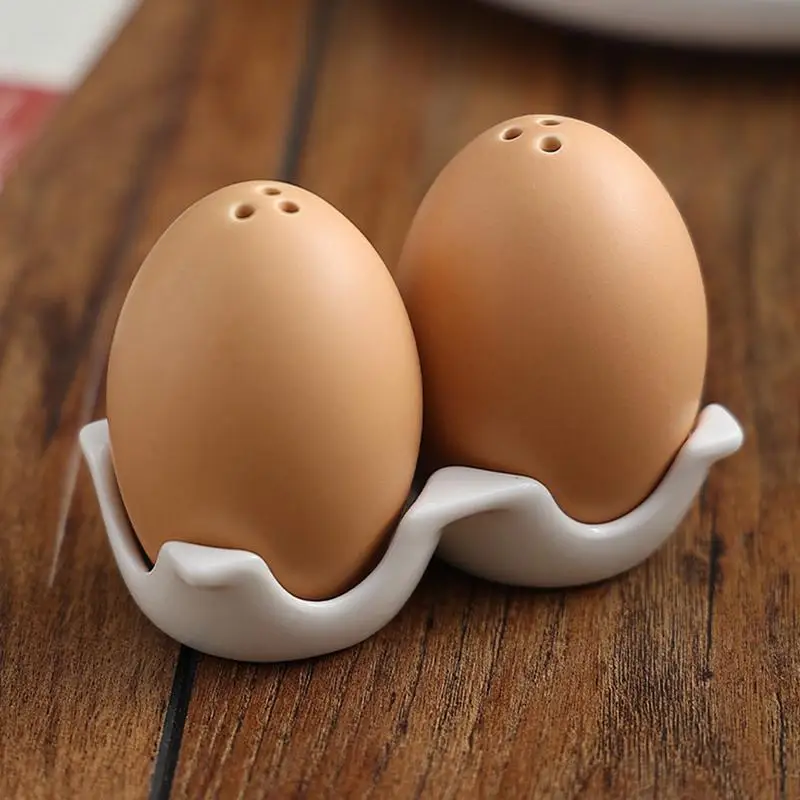 

Cute Salt and Pepper Shakers Novelty Salt and Pepper HoldernBrown Egg Shaped Shakers Farmhouse Ceramic Salt and Pepper Shaker