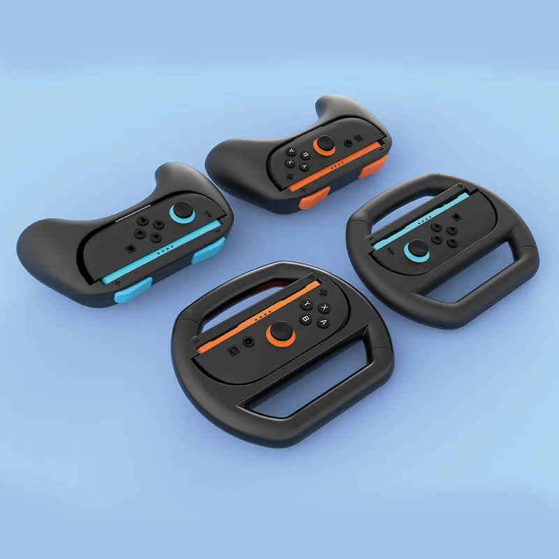 4 IN 1 Racing Steering Wheels and Hand Grips HBS-2870 for Switch 2 Gamepad Handle ,Left&Right Controller Bracket Stand Holder