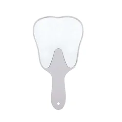 Dental Tooth-Shaped Handheld Unbreakable Mirror - Perfect for Makeup and Dental Use (White)