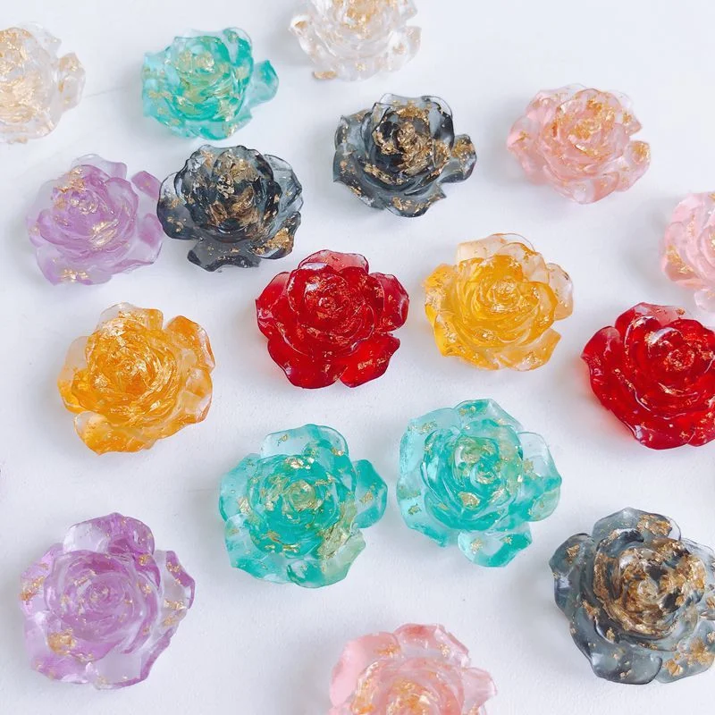 

DIY Jewelry Accessories Wholesale Japanese Multicolor Foil Gold Rose Patch Earring Jewelry Material Accessories