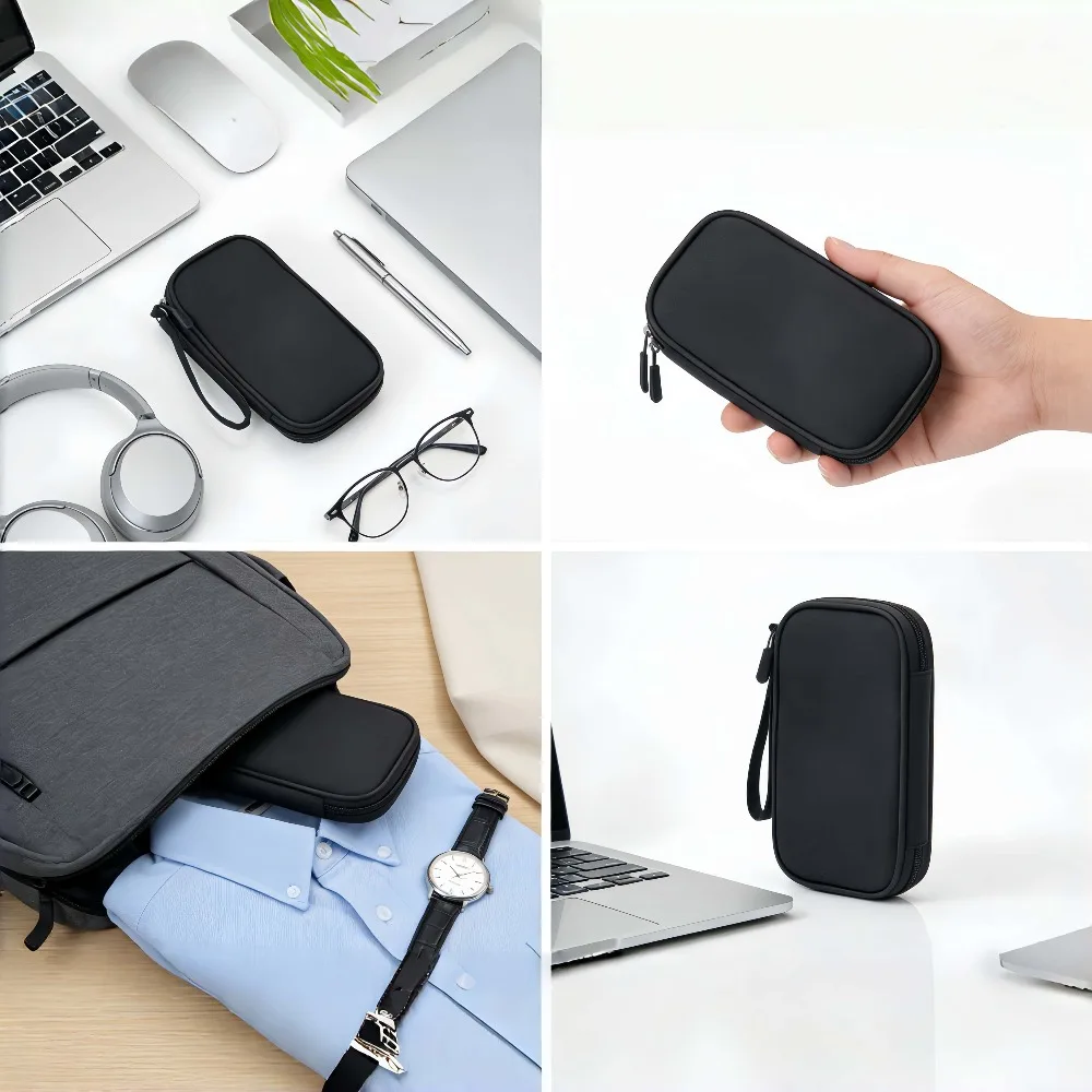 Electronics Organizer Case Portable Waterproof Shockproof Travel Pouch for Hard Drive Charger Power Bank Cables USB Accessories - 5