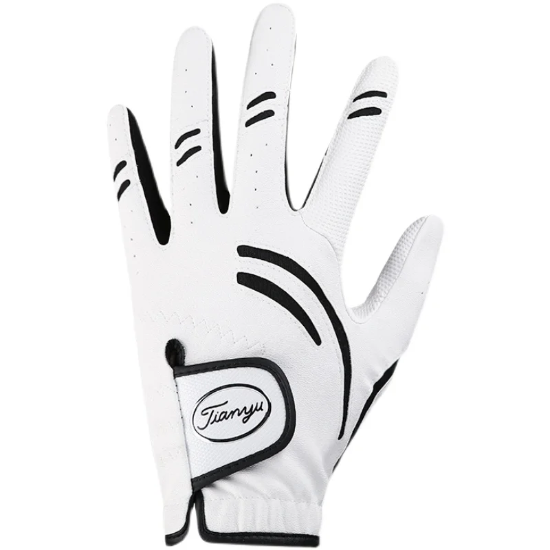Golf gloves men PU leather silicone anti-slip particles breathable hands