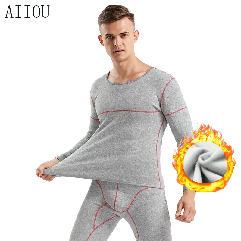 

AIIOU Men's Winter Thermal Underwear Keep Warm Sets For Men Thick Fleece Thermo Underpants Clothing Leggings Tights Long Johns