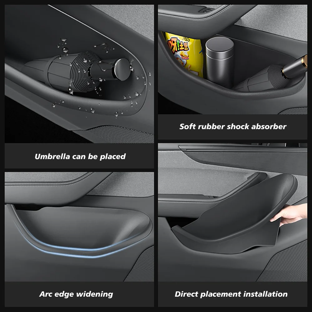 4 Pcs For Tesla Model Y Juniper 2025 Launch Door Side Storage Box Full-Cover Fro