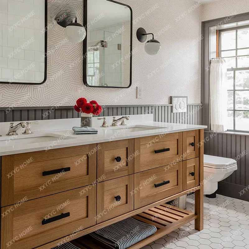 

Оригинальный шкаф из массива дерева в японском стиле для ванной комнаты, подставка под унитаз, умывальник, набор для бассейна, напольная стойка