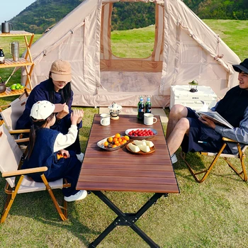 알루미늄 합금 에그 롤 테이블, 휴대용 야외 캠핑 피크닉 접이식 테이블