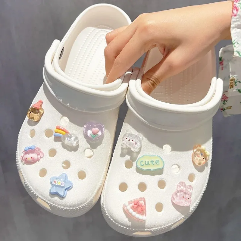 รูปสินค้า ชุดตกแต่งรองเท้า DIY 3D น่ารัก สายรุ้ง หมี