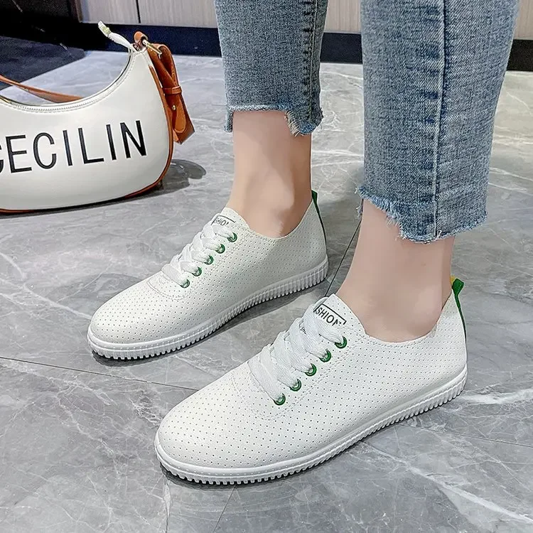 Vulkanisierte Damenschuhe, atmungsaktiv, bequemes Loch, Outdoor-Sportschuhe, Sommer-Laufschuhe, modische Board-Schuhe, dicke Sohle – Detail 16
