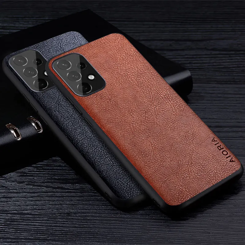 Leather Business Style Retro Litchi Pattern Phone Case