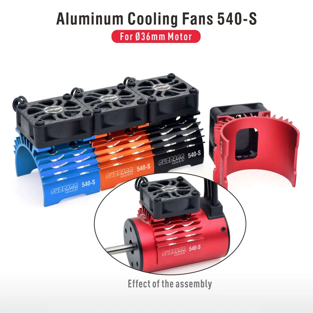 

Surpass Hobby 540 Electric Metal Motor Cooling Fan 36mm Double Cool Fans Heat Sink Suit for All 1/8 1/10 Model Cars RC Parts