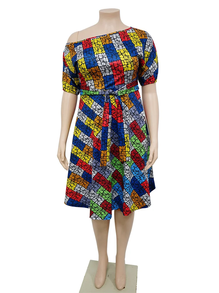 Wmstar Plus Size Dresses for Women Print Elegant  Bandage Fashion Maxi Dress New in Summer Clothes Wholesale Dropshipping 2024