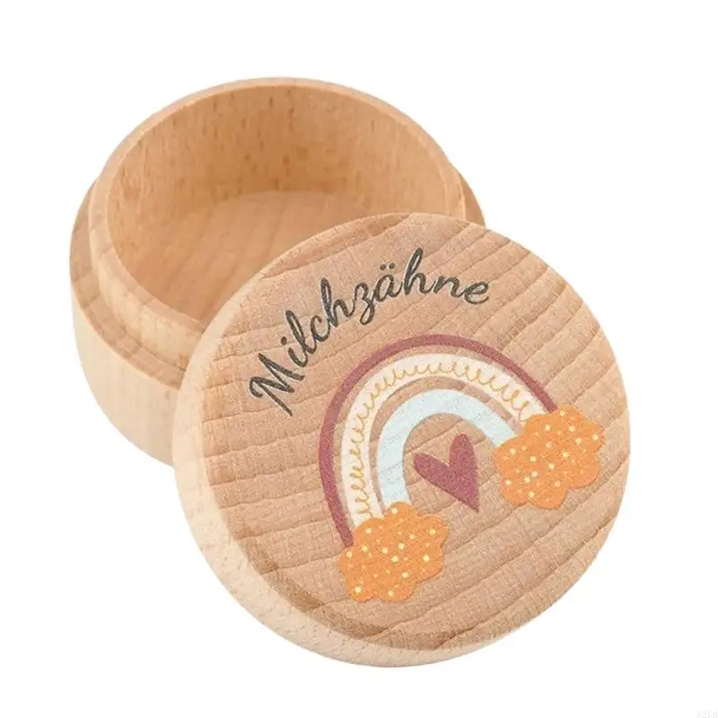 Naturholzkörner Baby Zahnspeicher Box Hält Organisatoren für erste Zähne Baby Jungen Mädchen Kindergarten Memory Box A2UB – Detail 2