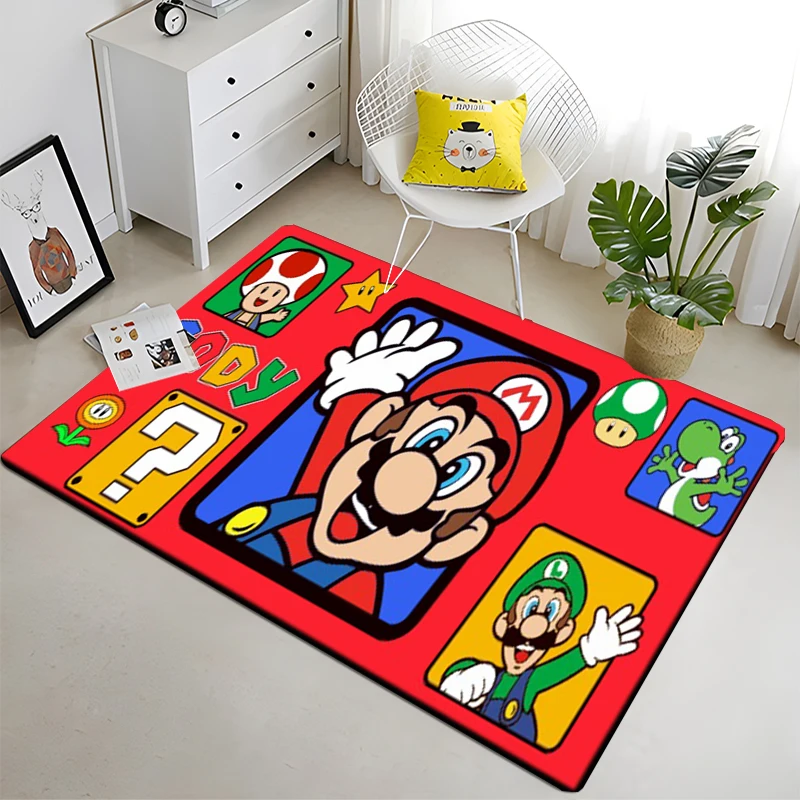 3D Cartoon Super Mario Bros Game HD Rug Area Carpet Living Room Kids Bedroom Sofa Kitchen Decorate Child Non-slip Floor Mats kids carpet floor mat non slip carpet decorative carpet