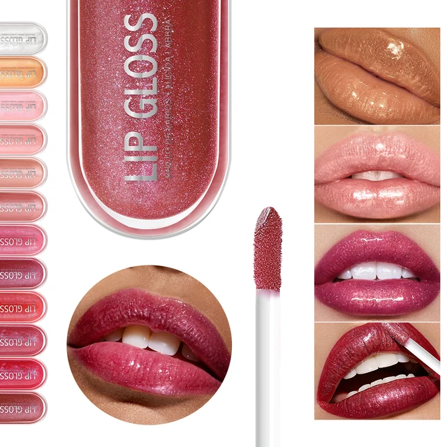 USHAS 12 Colors Glitter Lip Gloss Long Lasting Diamond Pearlescent Metallic Liquid Lipstick Moisturizing Lip Glaze Cosmetics 1
